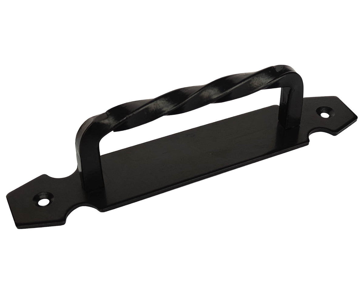 Türgriff / Möbelgriff 195 mm, Stahl schwarz lackiert